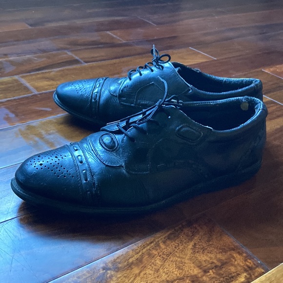 Black Leather Men’s Oxford Dress Shoes size 9 - Picture 2 of 4